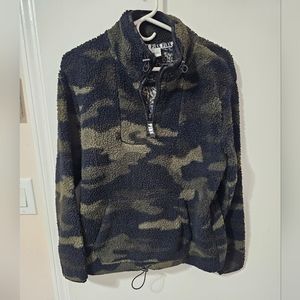 Womens PINK camo sherpa quarter zip